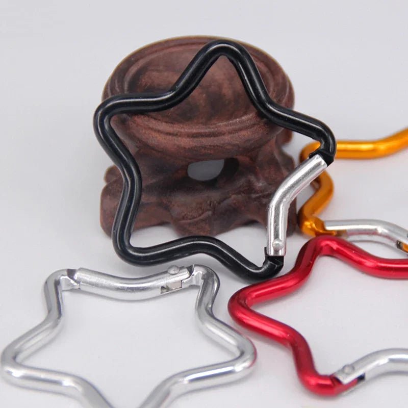 Star Shaped Aluminum Carabiner Keychain for Outdoor Adventures - silverfoxgoods